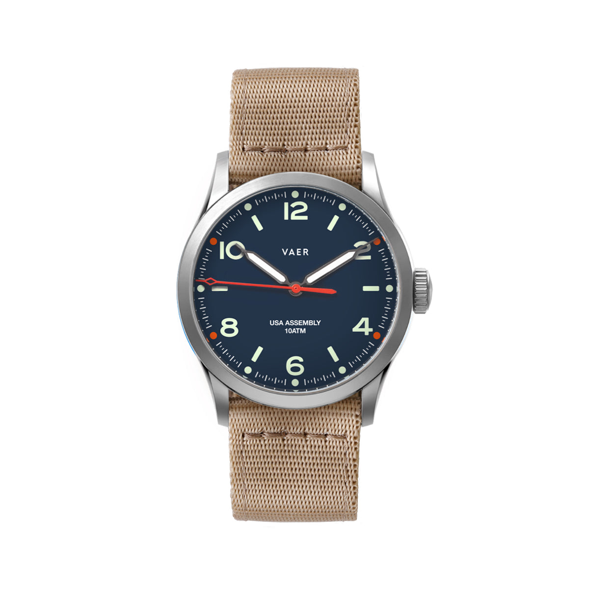 VAER C3 Design Navy Field Watch - 36mm USA Solar