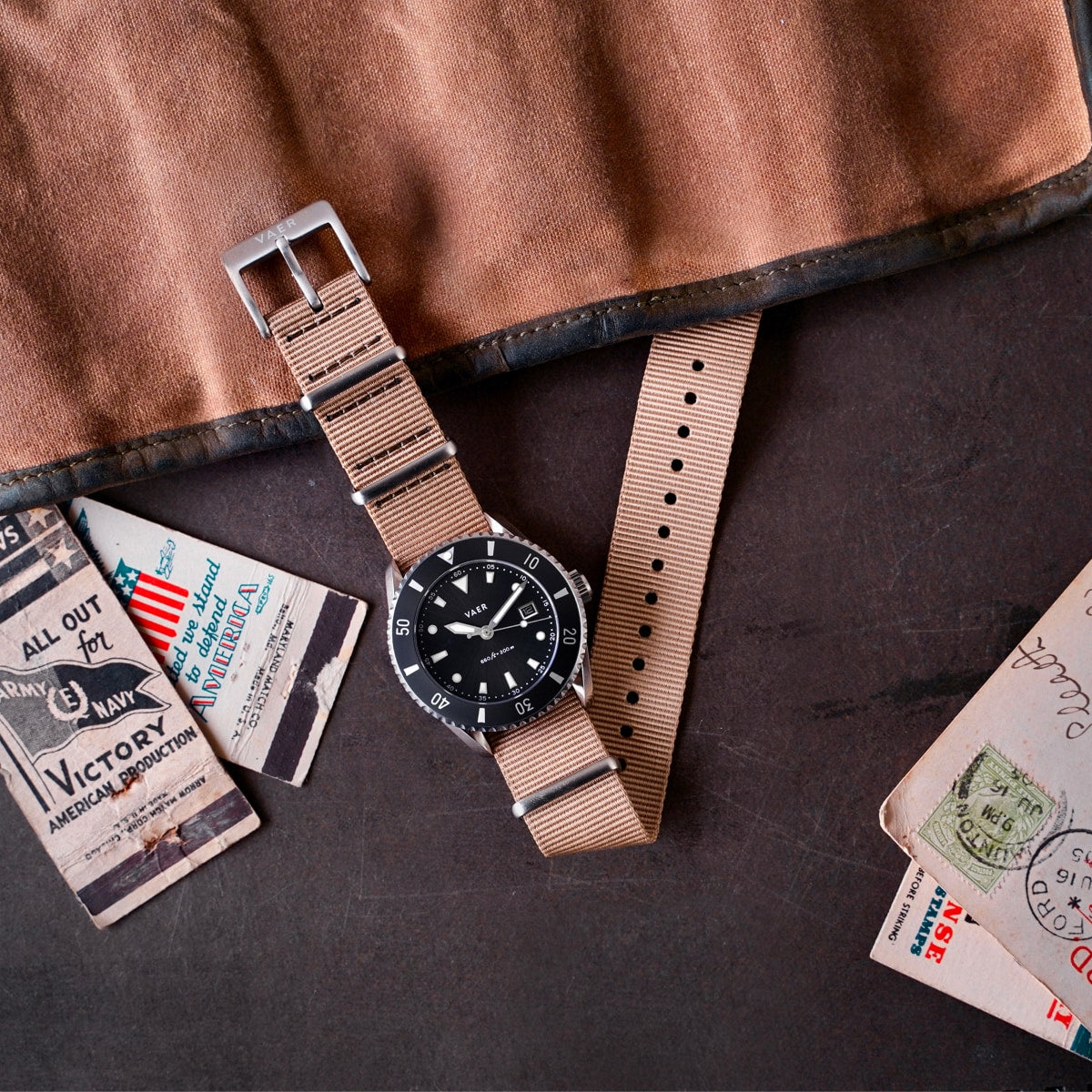 VAER DS4 Meridian Dive Watch - Black - Solar 42mm