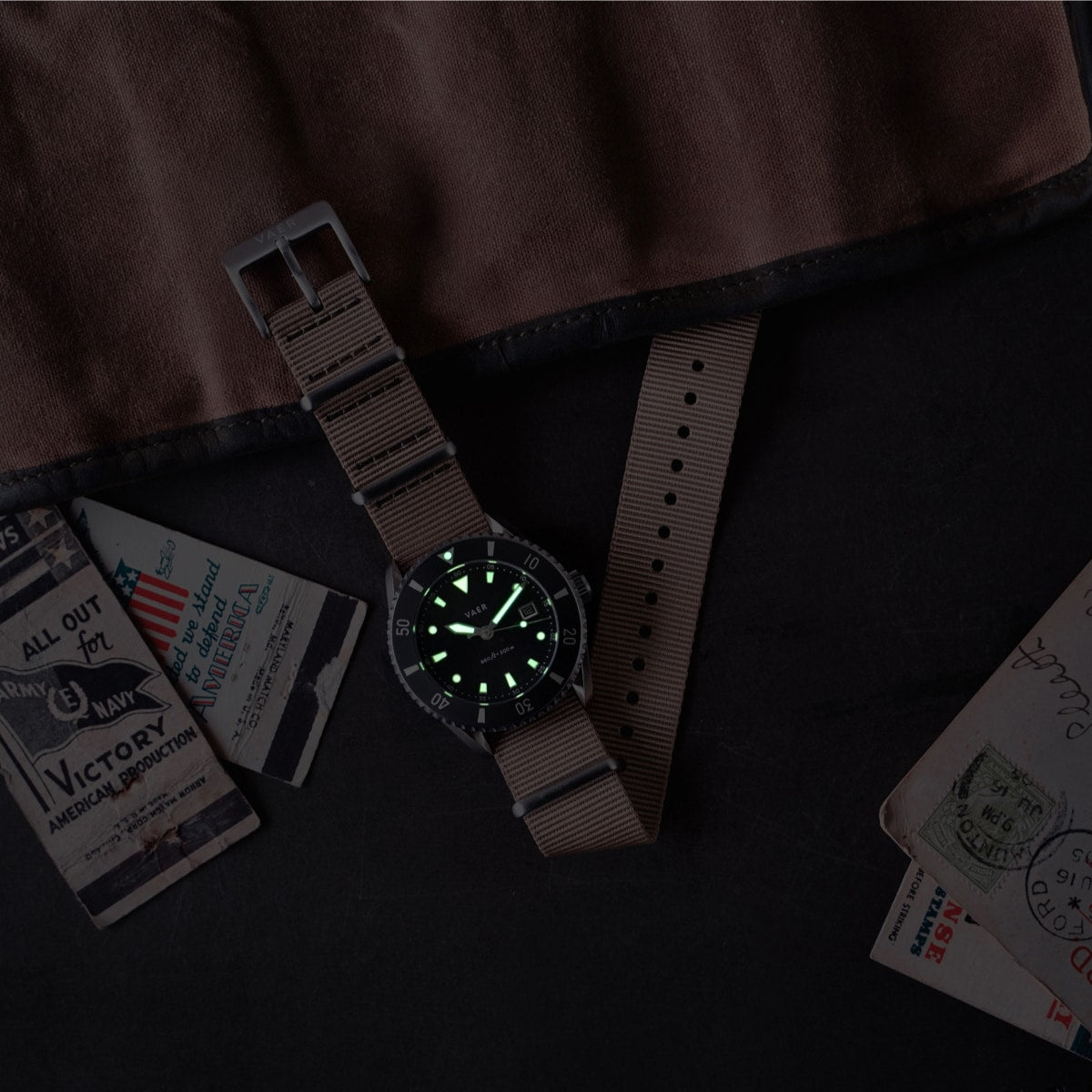 VAER DS4 Meridian Dive Watch - Black - Solar 42mm