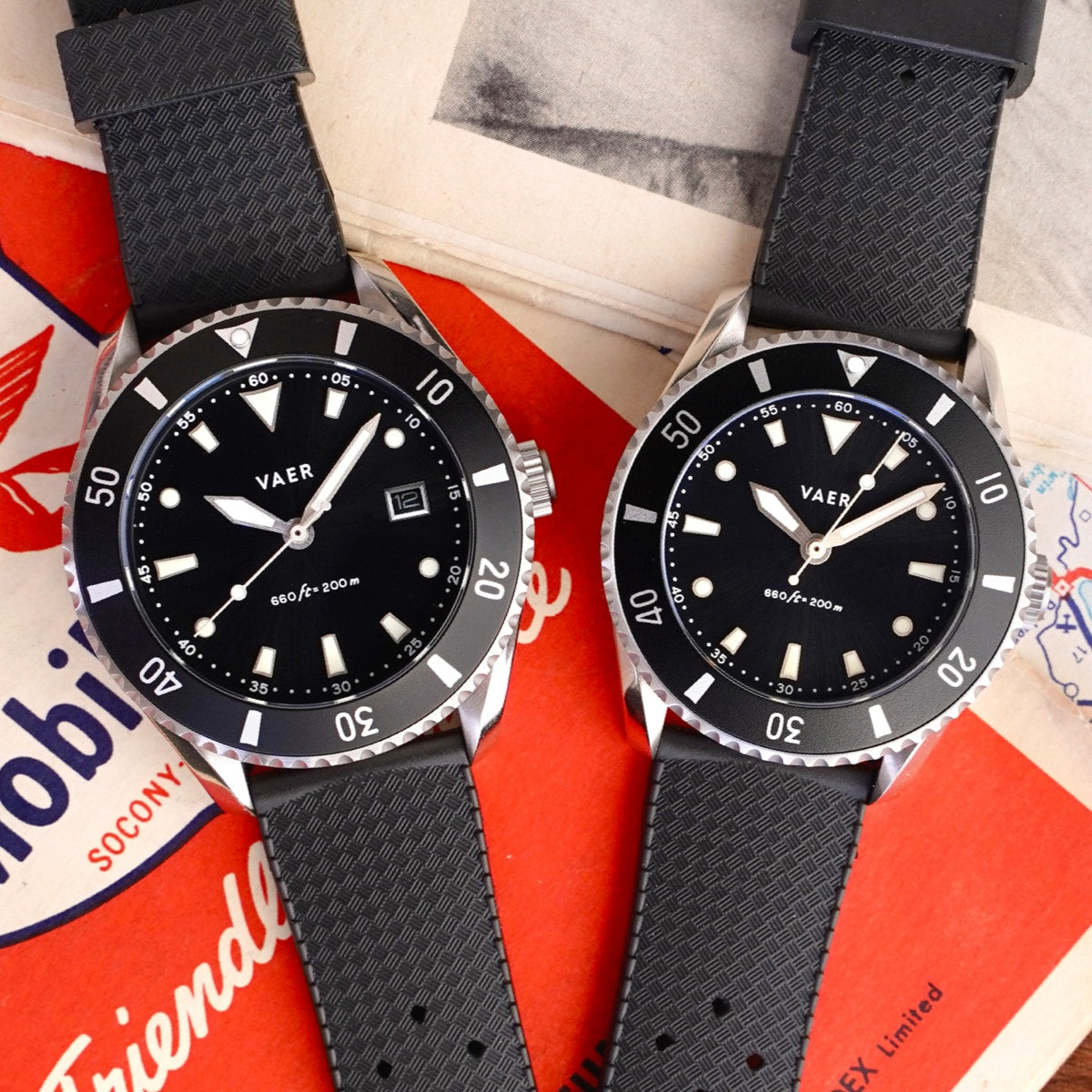 VAER DS4 Meridian Dive Watch - Black - Solar 42mm