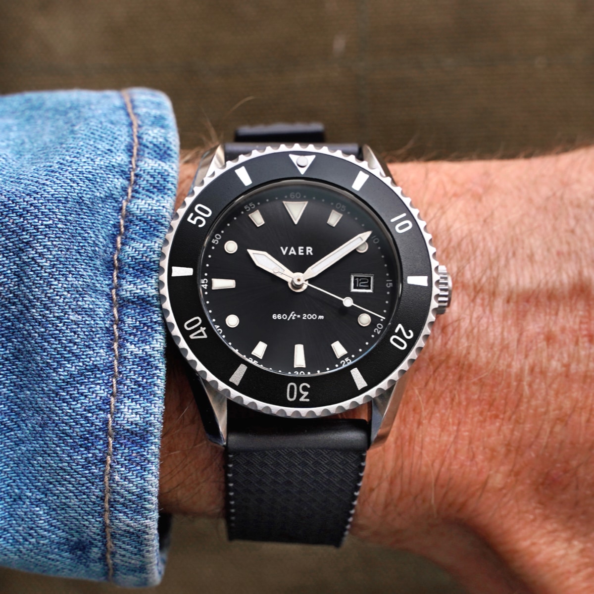 VAER DS4 Meridian Dive Watch - Black - Solar 42mm