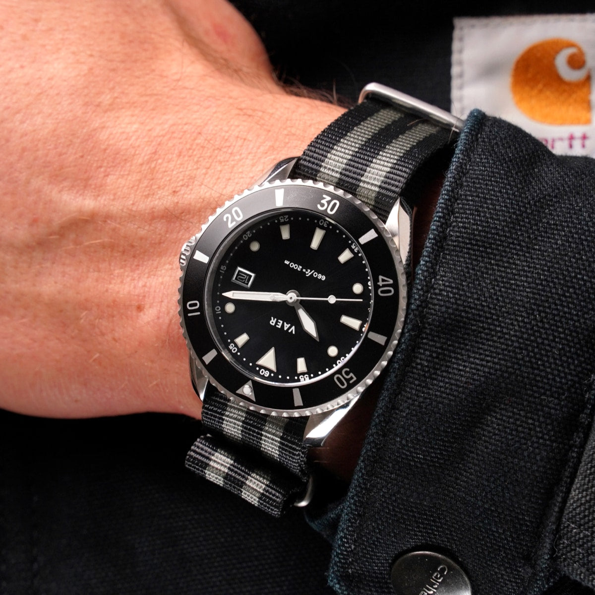 VAER DS4 Meridian Dive Watch - Black - Solar 42mm