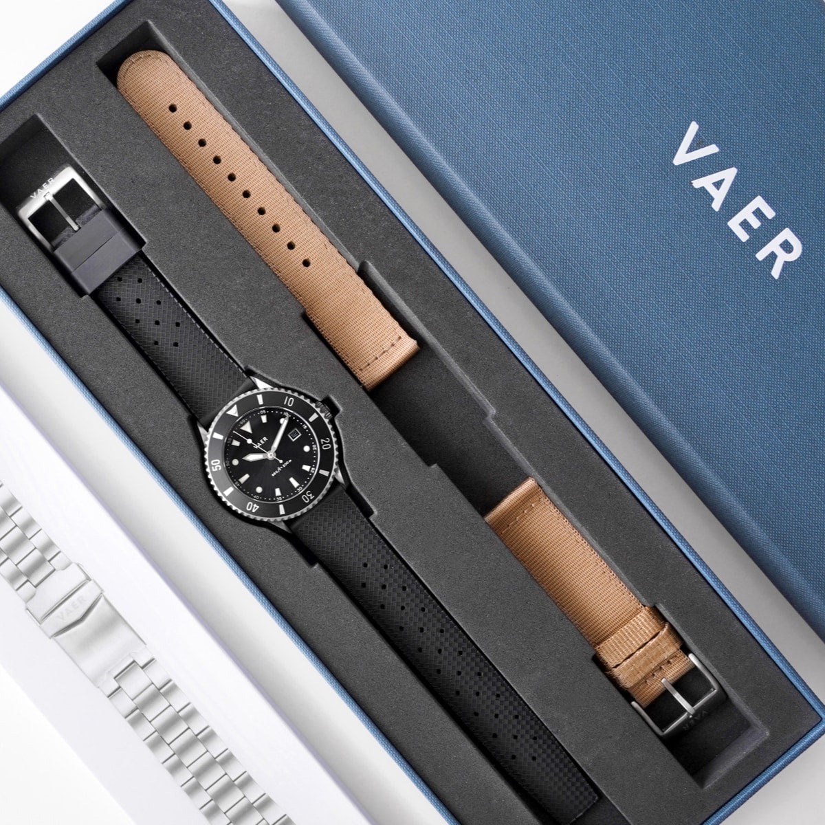 VAER DS4 Meridian Dive Watch - Black - Solar 42mm