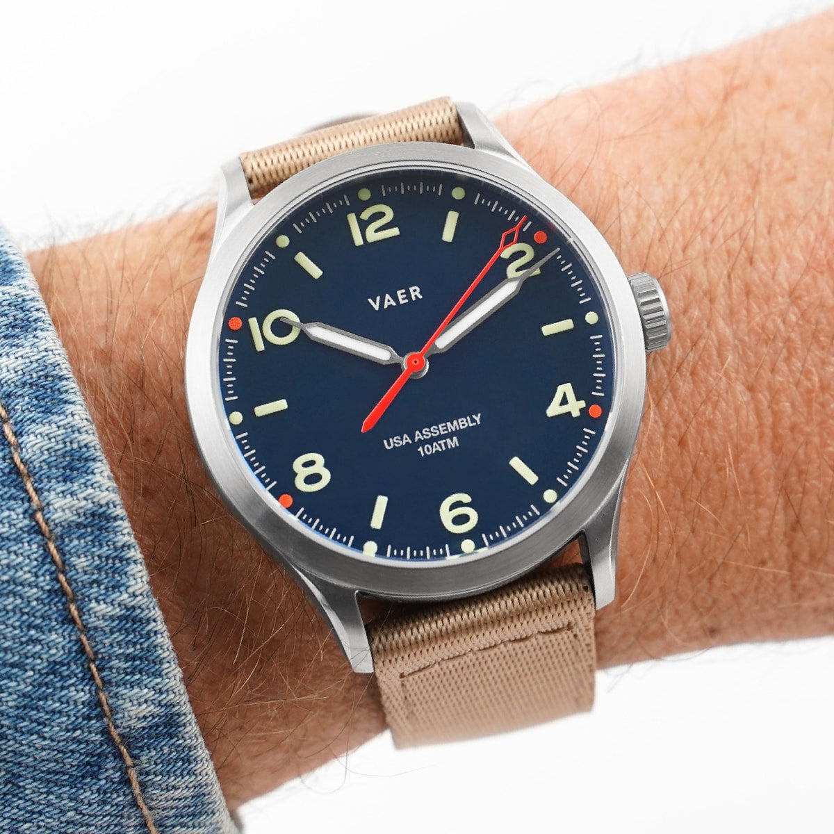 VAER C3 Design Navy Field Watch - 36mm USA Solar