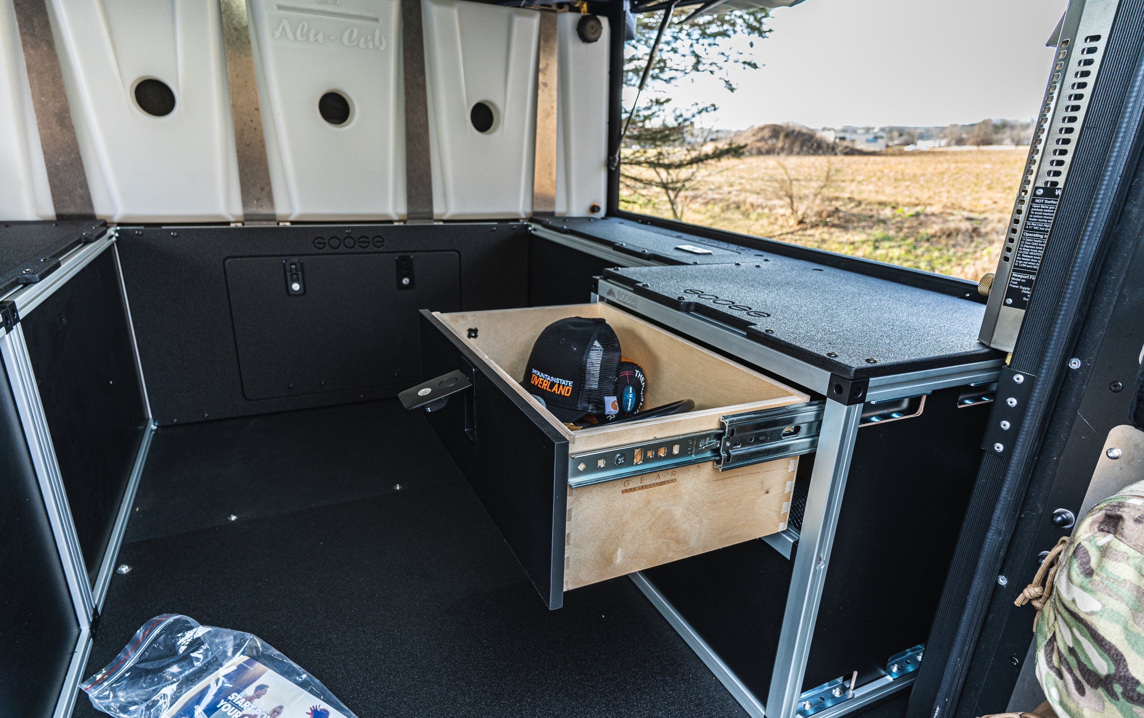 Alu-Cab Canopy Camper V2 - Toyota Tacoma 2005-2023 2nd & 3rd Gen. - Rear Double Drawer Module - 6' Bed