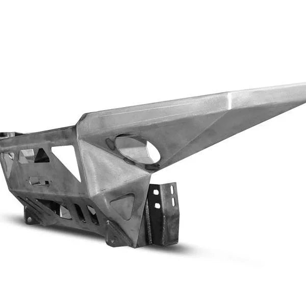 Steel front bumper for Toyota Tacoma, off-road, rugged design, silver finish, isolated view