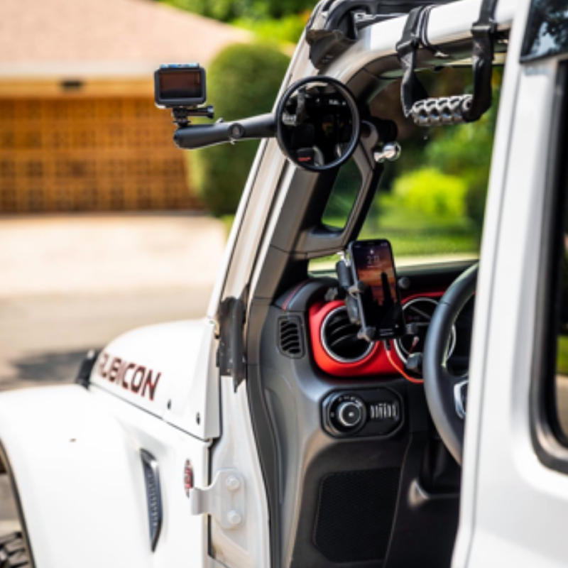 Espejos laterales de pilar A JL/JLU para Jeep con montaje en base para conductor y pasajero