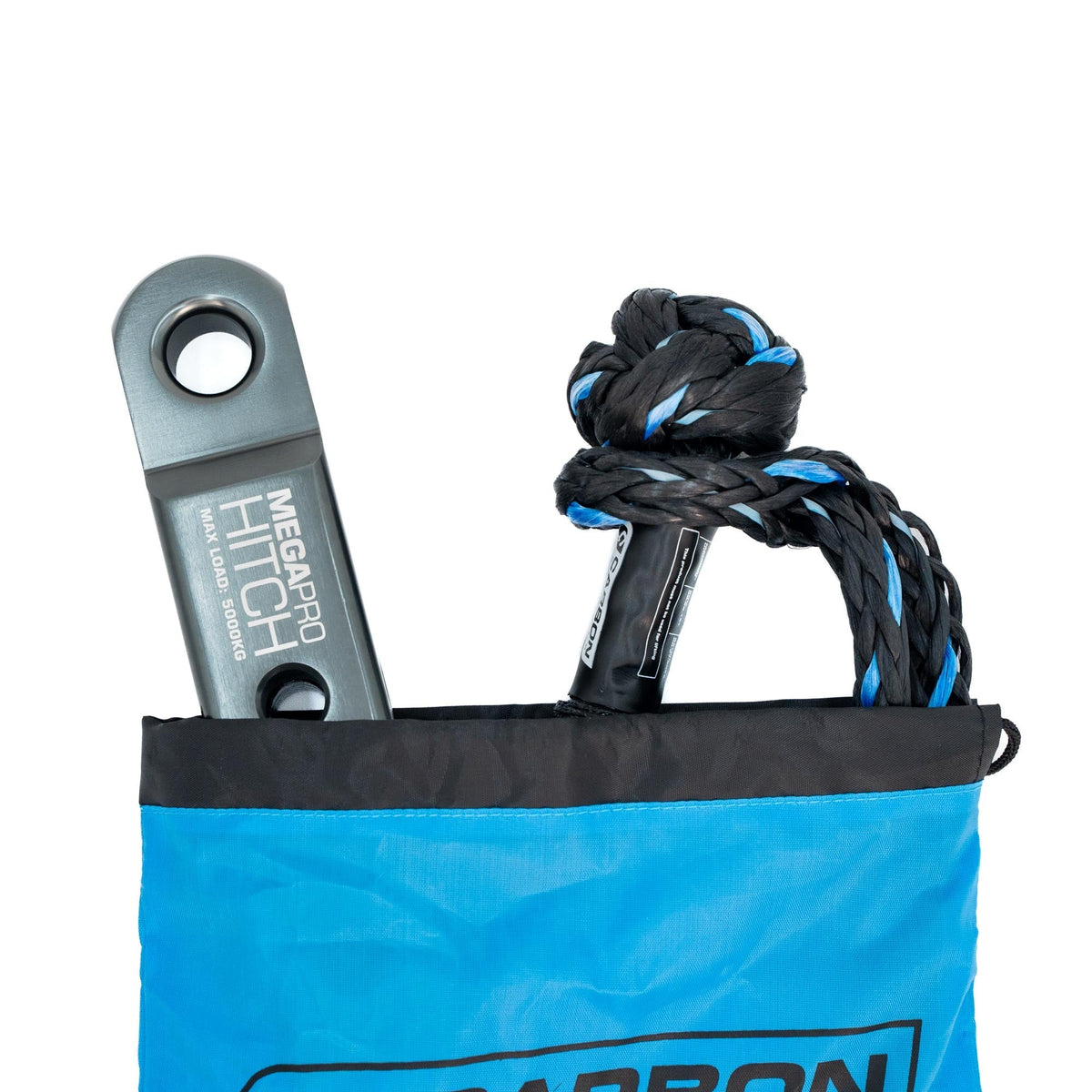 Carbon Offroad recovery hitch and soft shackle combo for 2 inch receivers