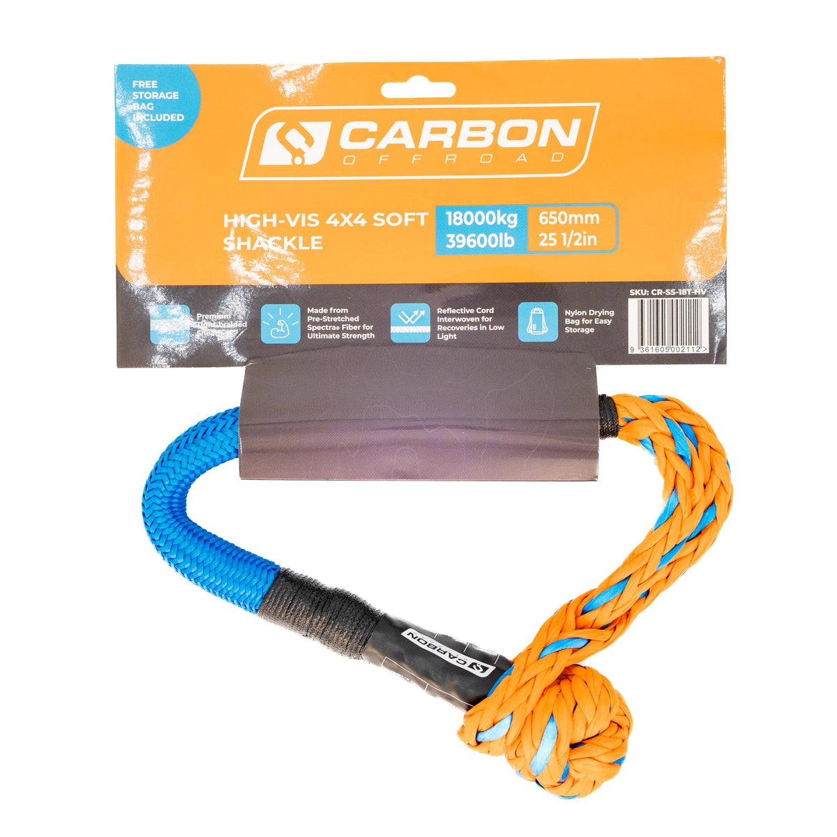 Carbon Offroad high-vis 18T soft shackle for universal fit