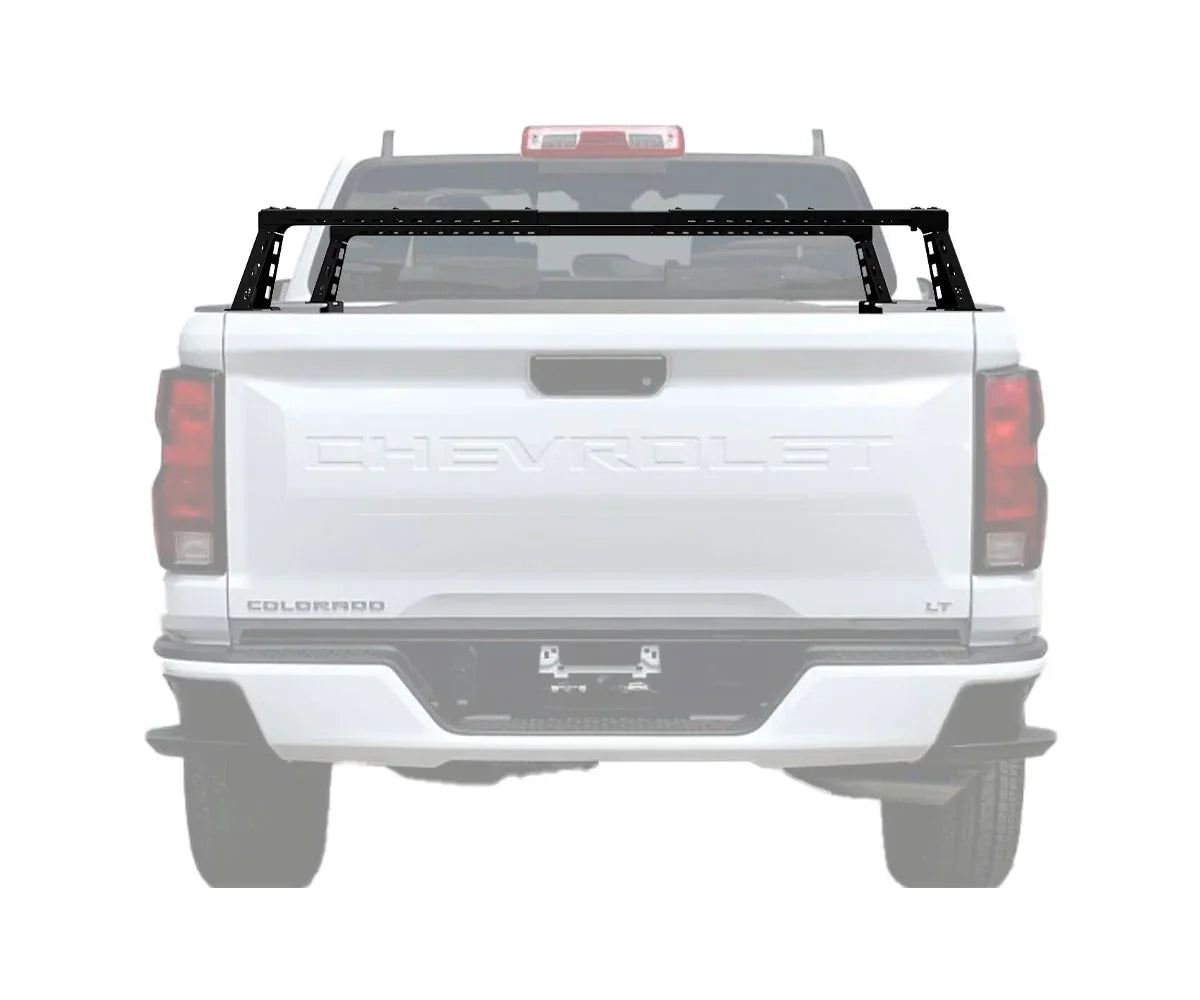 Chevrolet Colorado bed bars on truck bed for overlanding gear and accessories