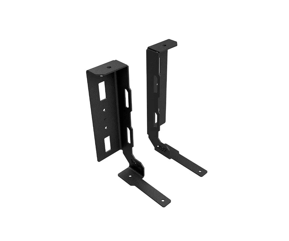 Black metal bed stiffeners for truck bed reinforcement, off-road accessory