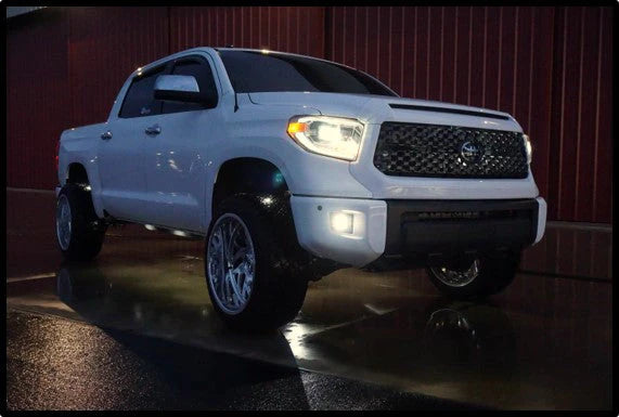 Cali Raised 2014-2021 Toyota Tundra Grille Surround and Hood Bulge Overlay - Chrome Delete Kit