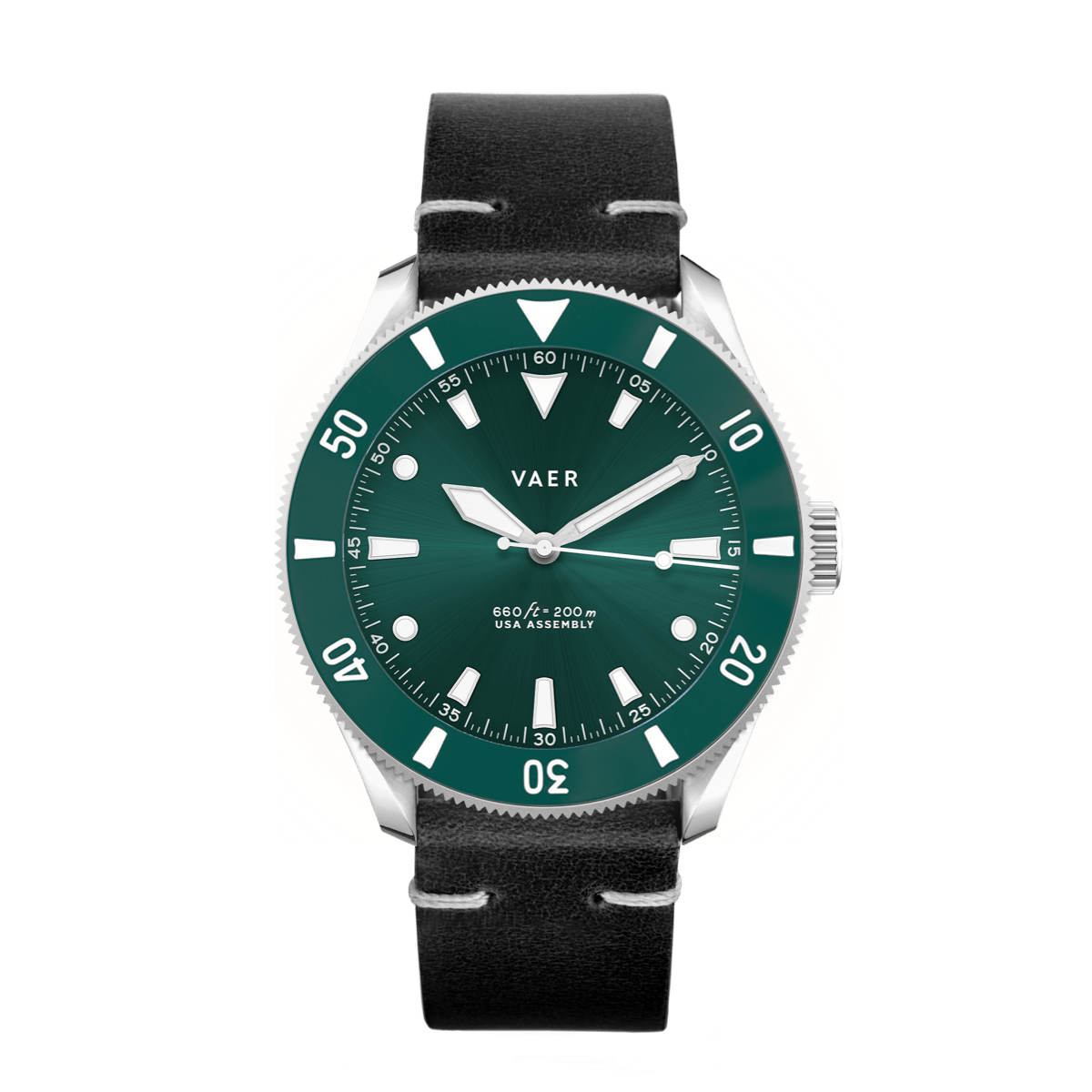 VAER D4 Meridian Green Solar Mens Watch - 38mm USA