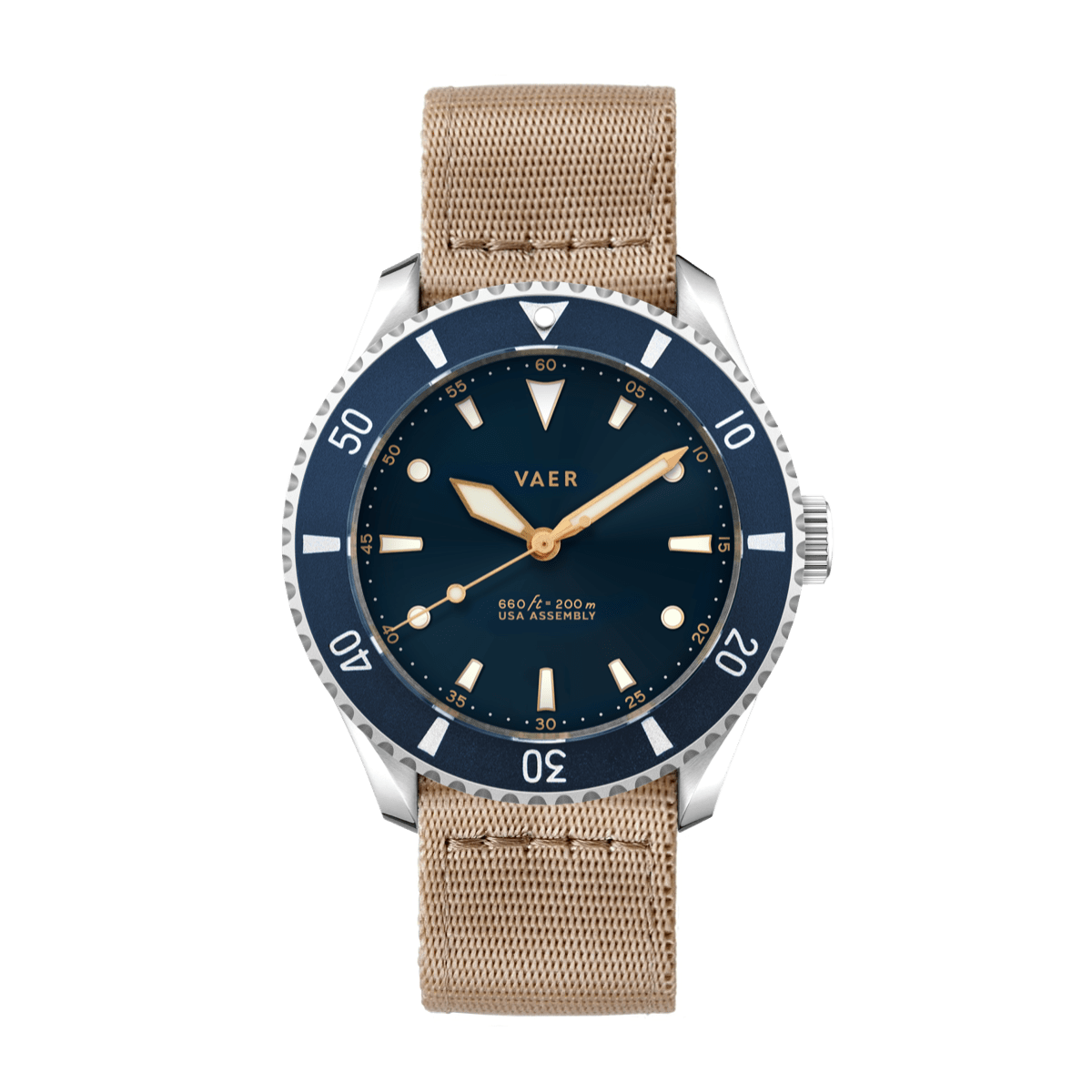 VAER D5 Watch - Meridian Navy - USA Auto 39mm