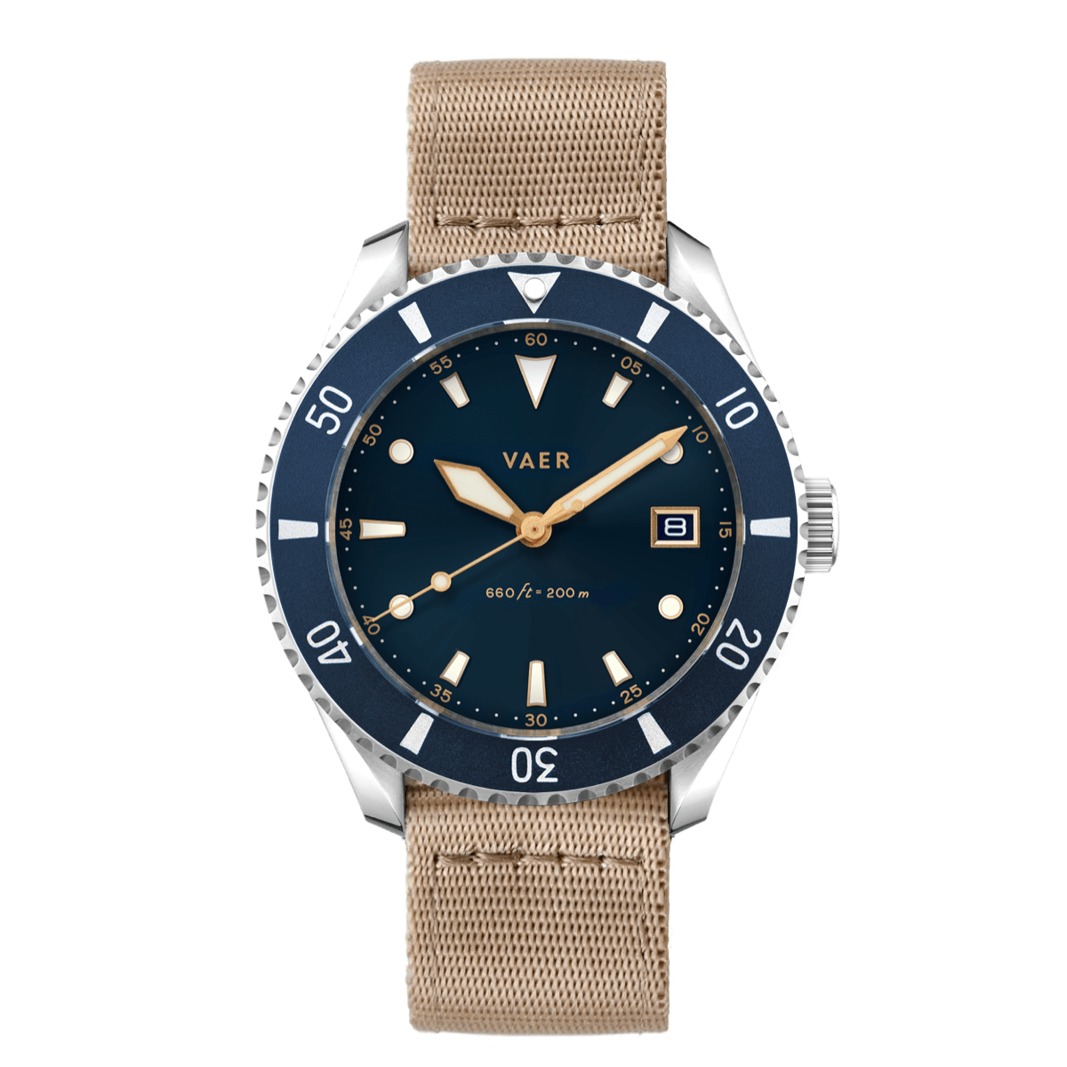 VAER DS4 Meridian Watch - Navy - Solar 42mm