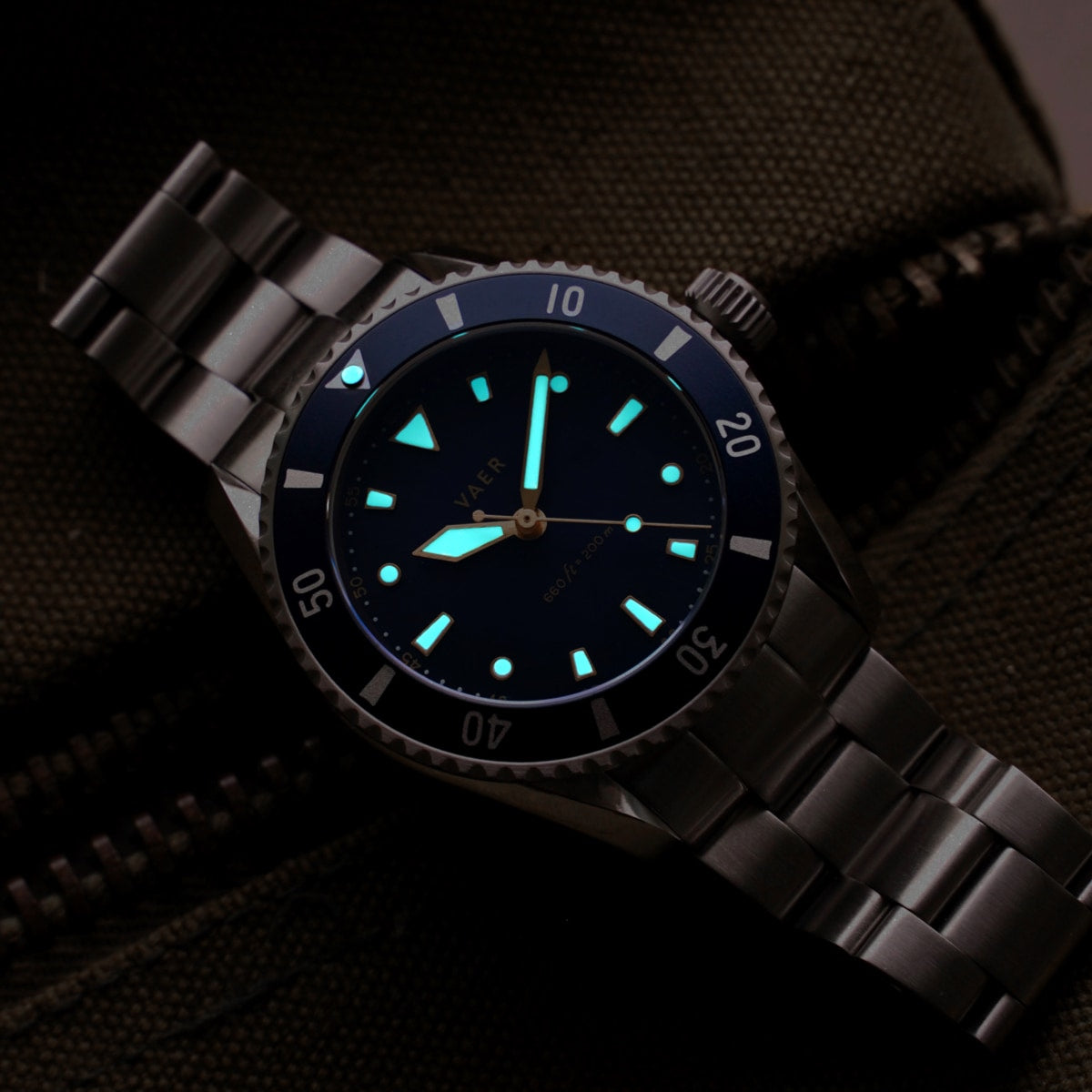 VAER DS4 Meridian Watch - Navy - Solar 38mm