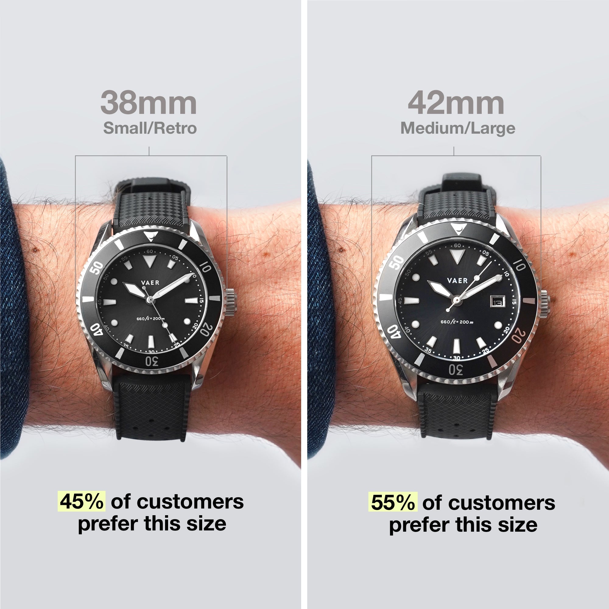 VAER DS4 Meridian Black Watch - Solar 38mm