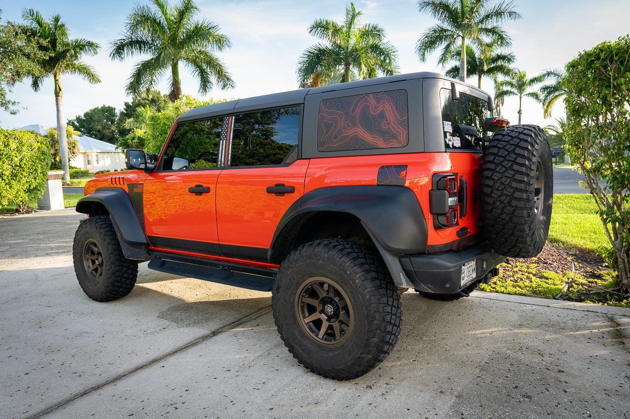 Printed Series Stealth Topo Fuel Door Overlay - 2021+ Bronco