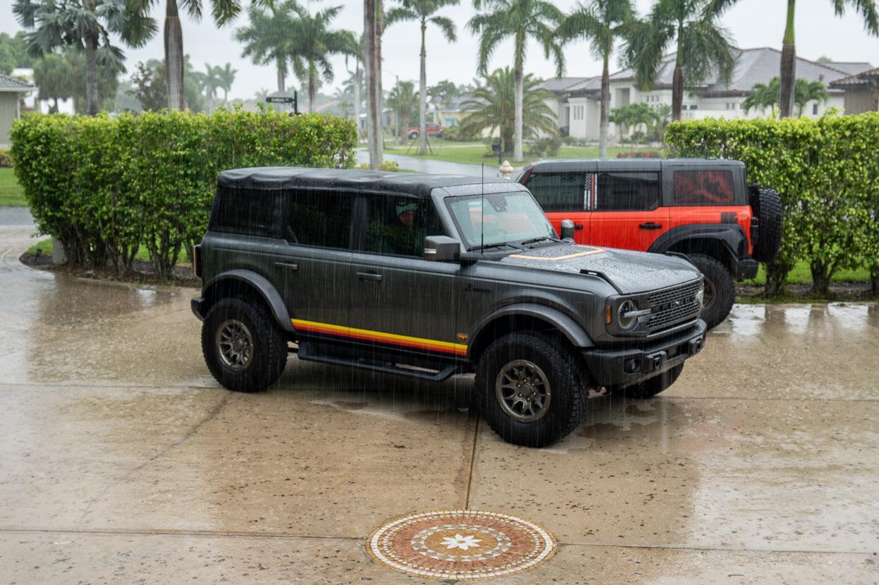 Badlands 5 Bar Retro Stripe Package (Hood, Lower Door Protection, Door Sills) - 2021+ Bronco