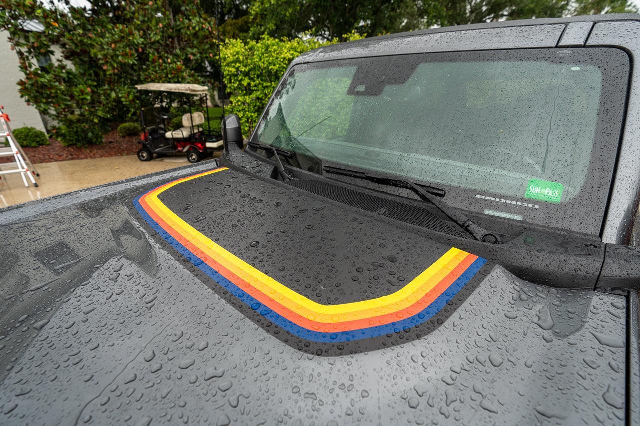 Badlands 5 Bar Retro Stripe Package (Hood, Lower Door Protection, Door Sills) - 2021+ Bronco