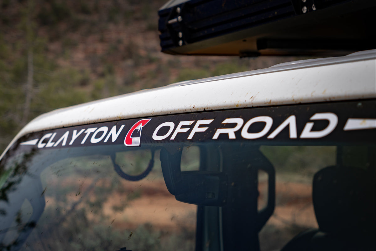 Clayton Off Road official windshield decal, universal fit