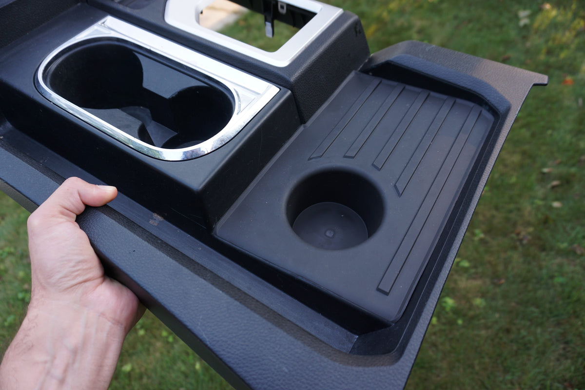 AJT Design 3-piece center console tray liner for 2014-2021 Toyota Tundra - black