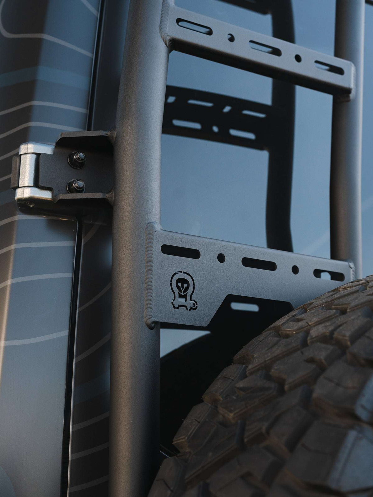 Canyon Adventure Vans Explorer ladder and tire carrier for Mercedes Sprinter 2019+