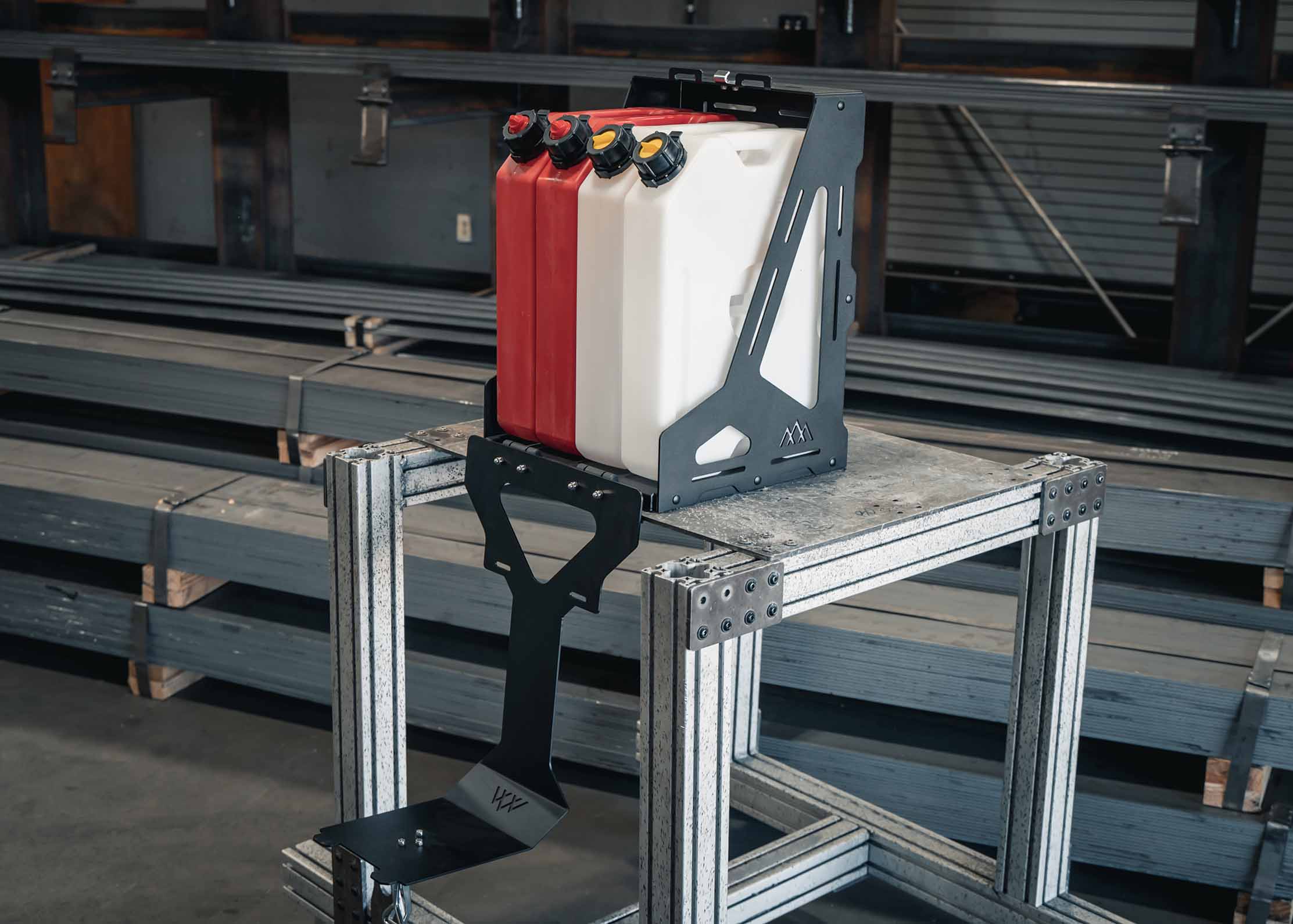 Backwoods Jerry's Can Holder - Dual Universal Jerry Can Carrier