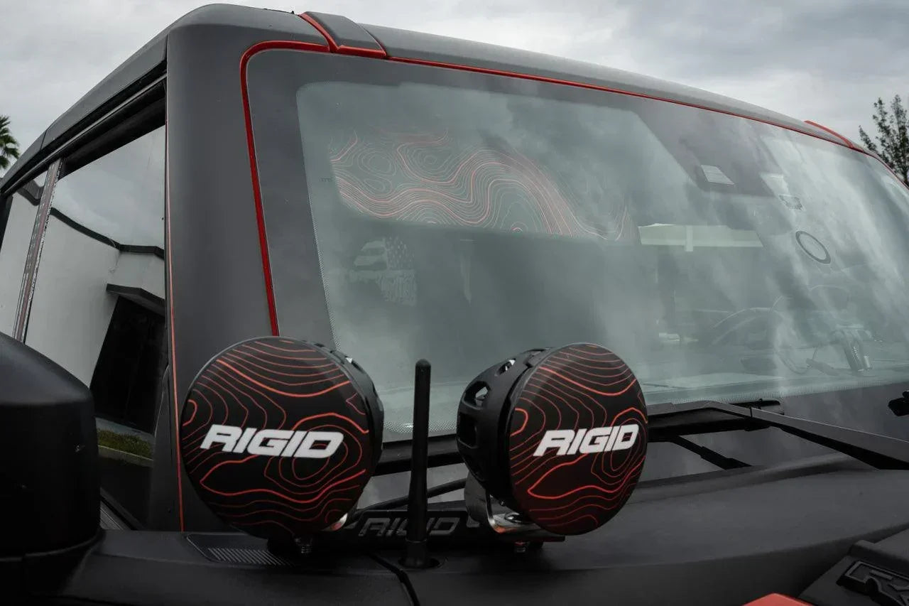 Topographic Interior Sun Visor Overlays - 2024+ Ranger Raptor (with Homelink)