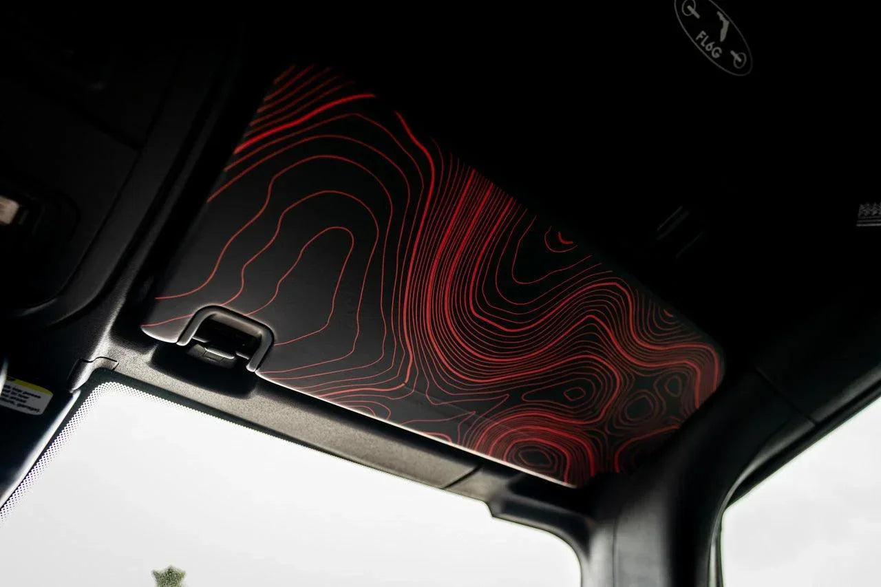 Topo Interior Sun Visor Overlays (Printed Series) - 2021+ Bronco (with Homelink)