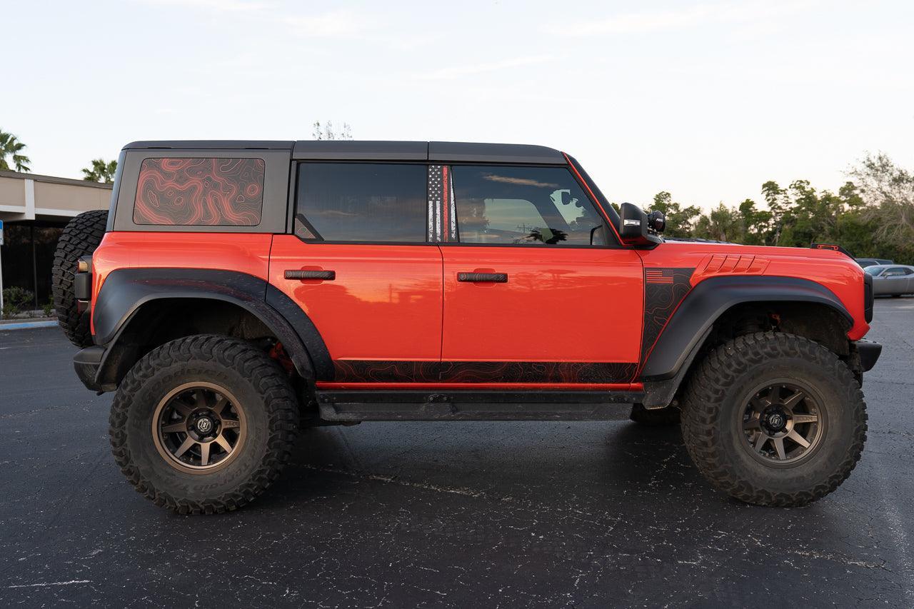Topo Hardtop Side Window Overlays - 2021+ Bronco 4 Door