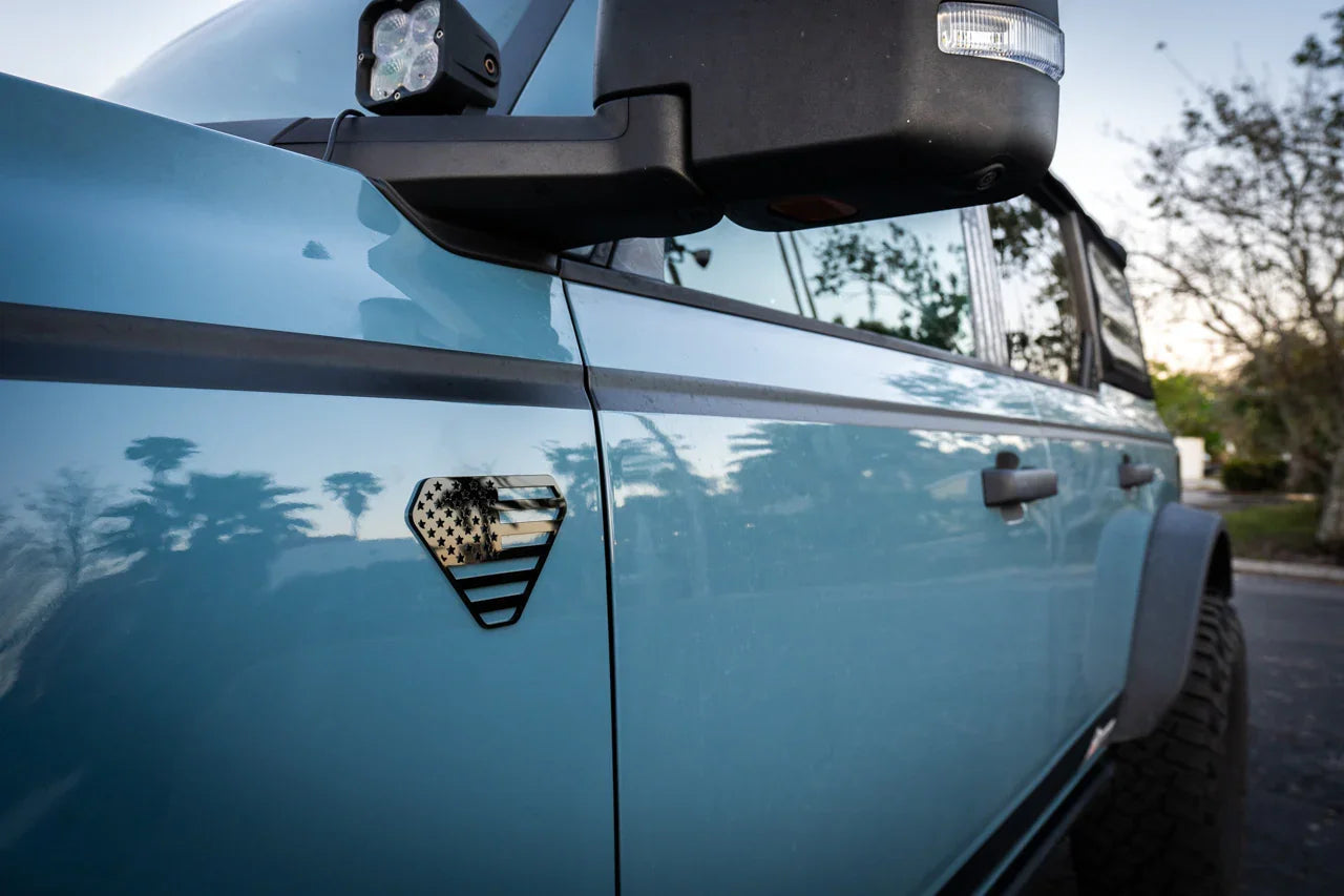 American Flag Acrylic Fender Badge Emblems - 2021+ Bronco Badlands