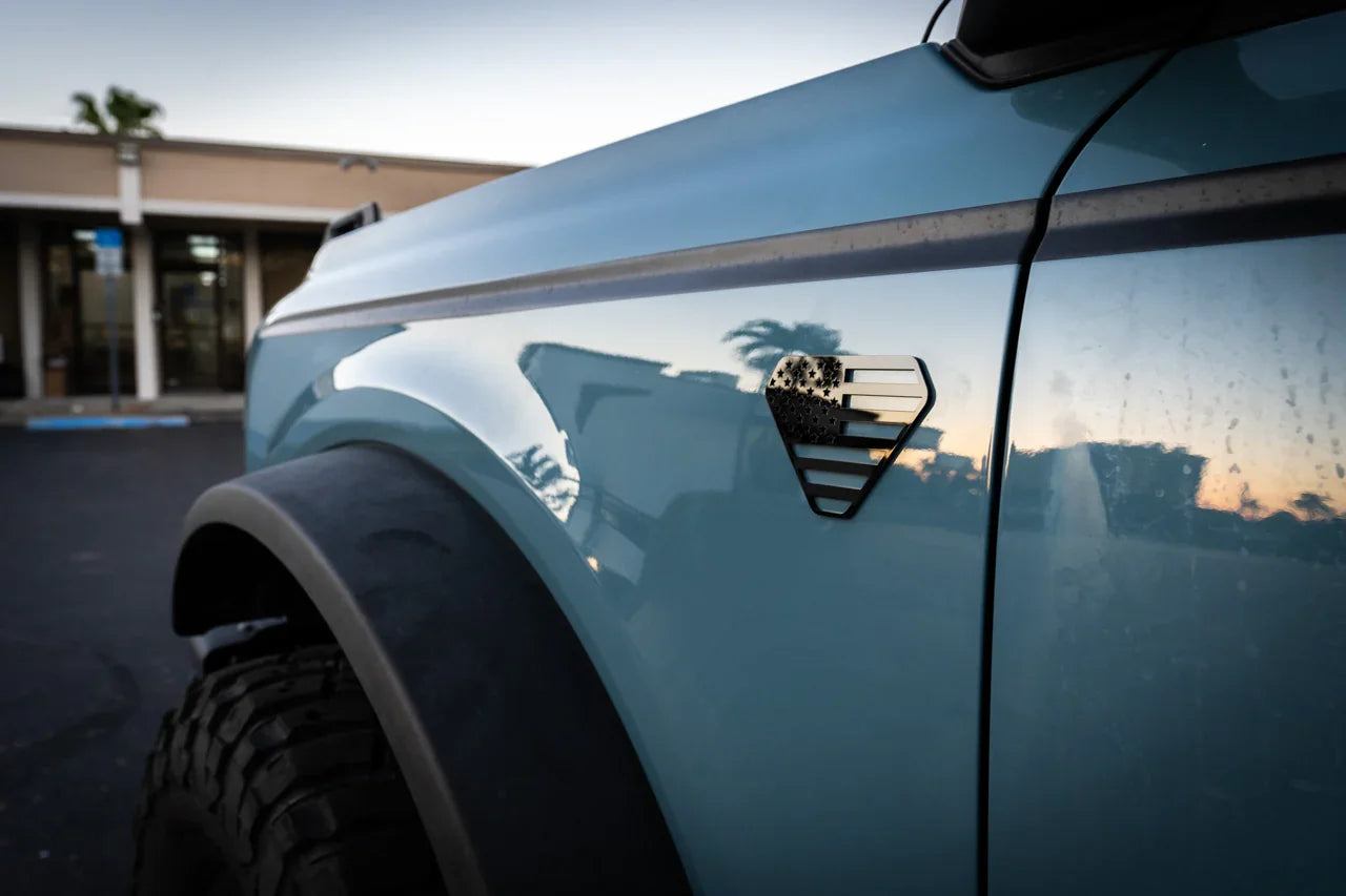 American Flag Acrylic Fender Badge Emblems - 2021+ Bronco Badlands