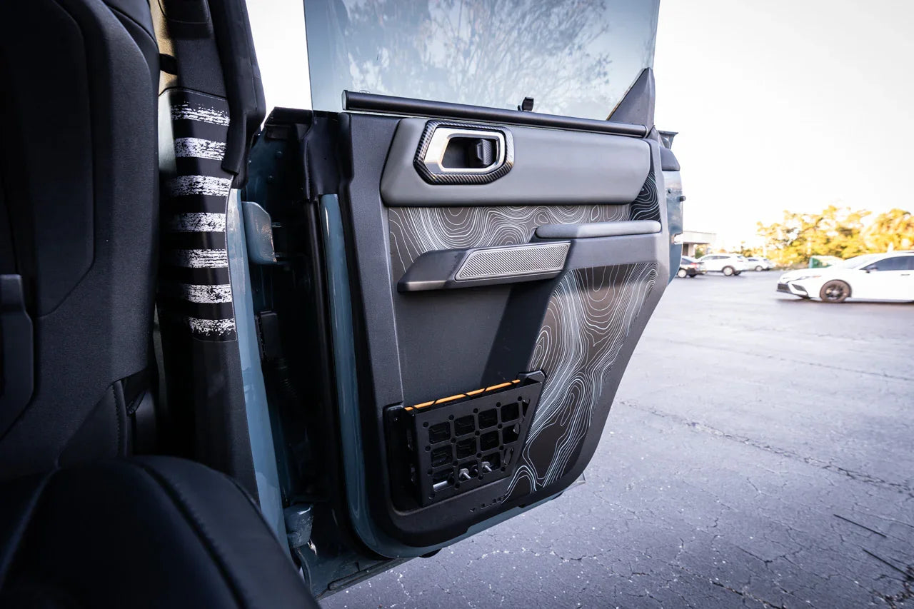 Topo Rear Interior Lower Door Card Insert Overlays (Printed Series) - 2021+ Bronco 4 Door
