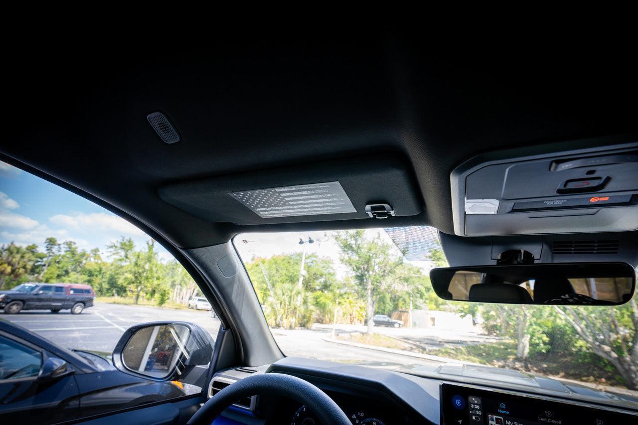 Sun Visor Airbag Label Distressed American Flag Overlays - 2024+ Tacoma