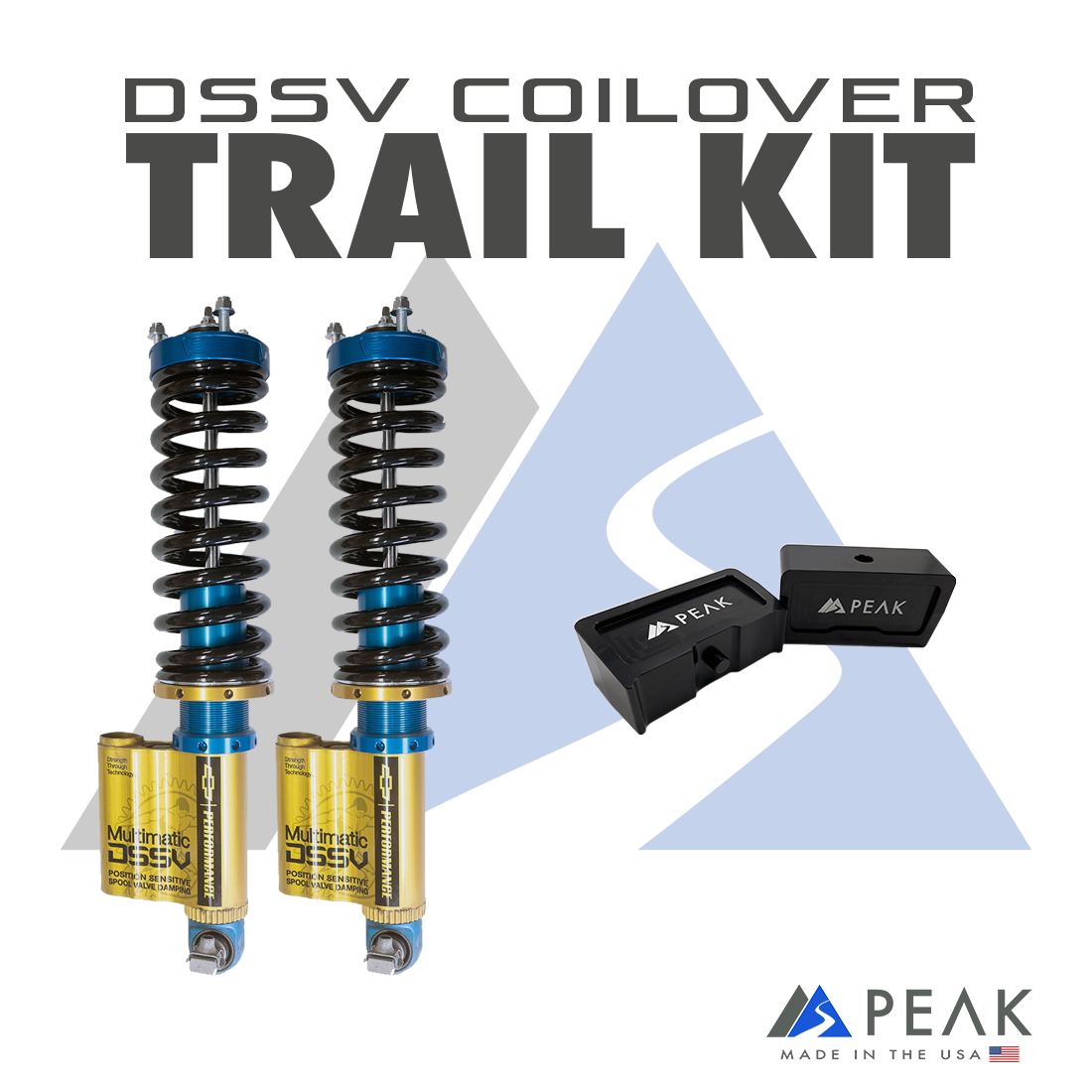 Peak Suspension DSSV Coilover Trail Kit w/ Blocks 17-22 Colorado ZR2 for 2017-2022 Chevy Colorado
