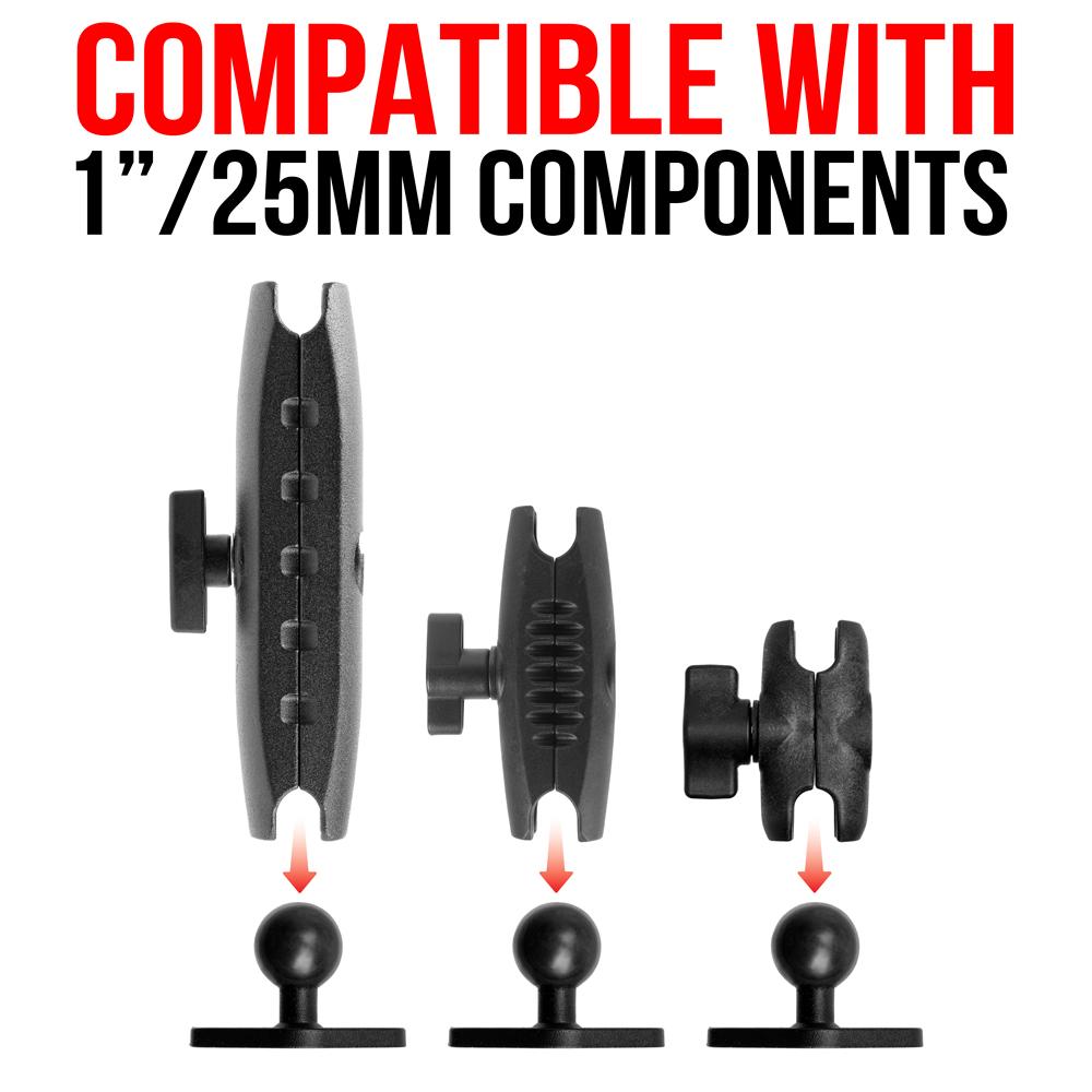 Tackform metal diamond adapter with 1 inch B-size ball, universal fit
