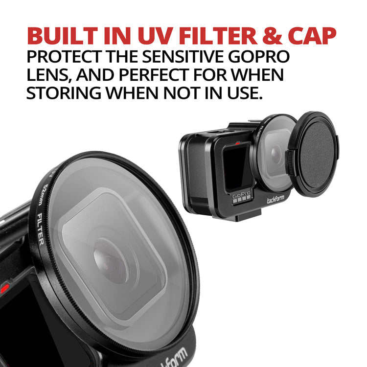 Tackform aluminum GoPro protective housing for Hero 9 to 12, universal fit