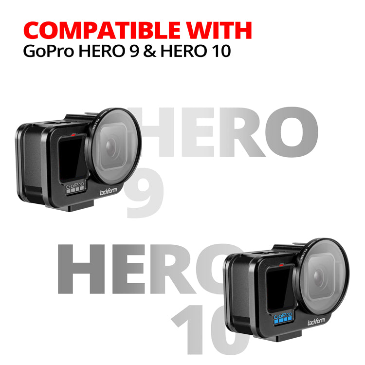 Tackform aluminum GoPro protective housing for Hero 9 to 12, universal fit