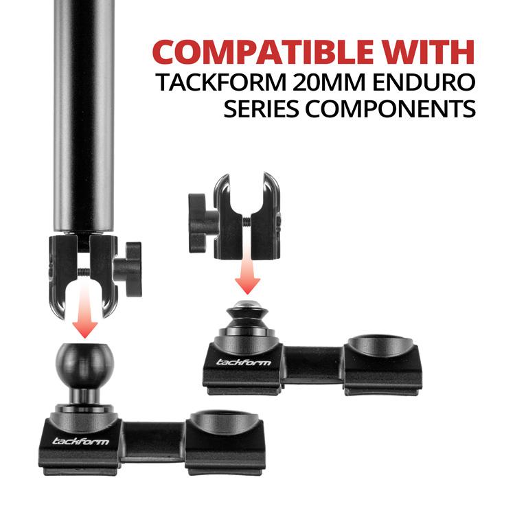 Tackform adjustable roll cage bar mount with 20mm ball and flange for universal fit