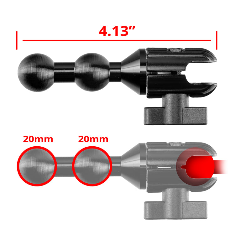 Tackform Triple-Up arm adapter, dual ball single socket, for universal fit