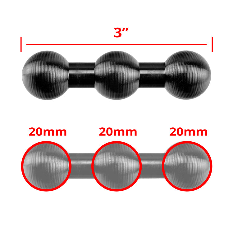 Tackform Triple-Up arm adapter with triple 20mm ball for universal fit