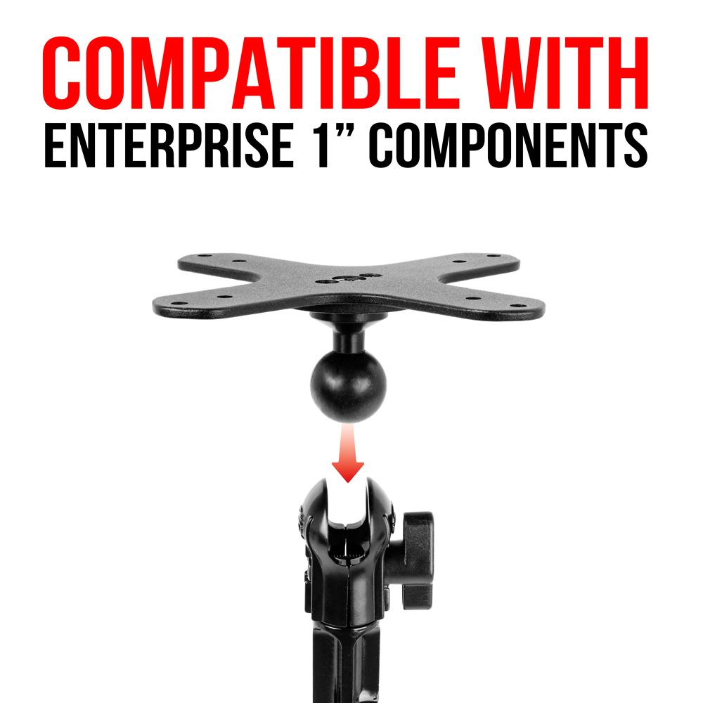 Tackform VESA 75 and 100 holder with 1 inch ball for universal fit