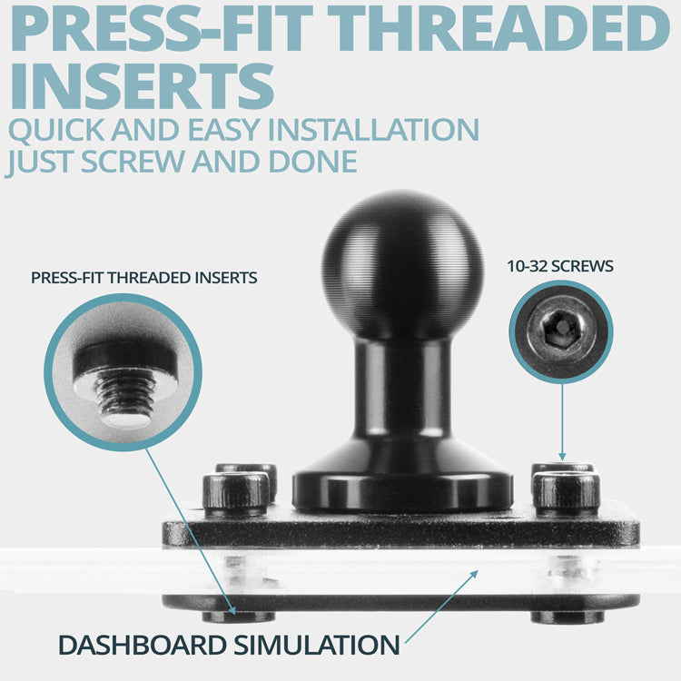 Tackform AM02-20L-BK AMPS drill base phone mount for universal fit