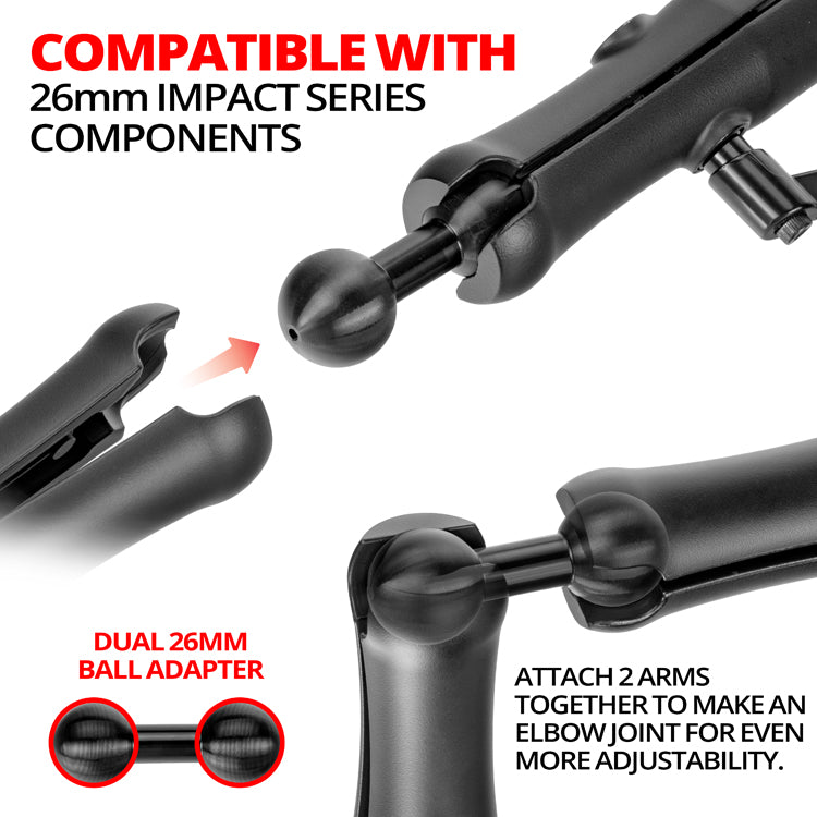Tackform 26mm double ball arm extender for universal fit