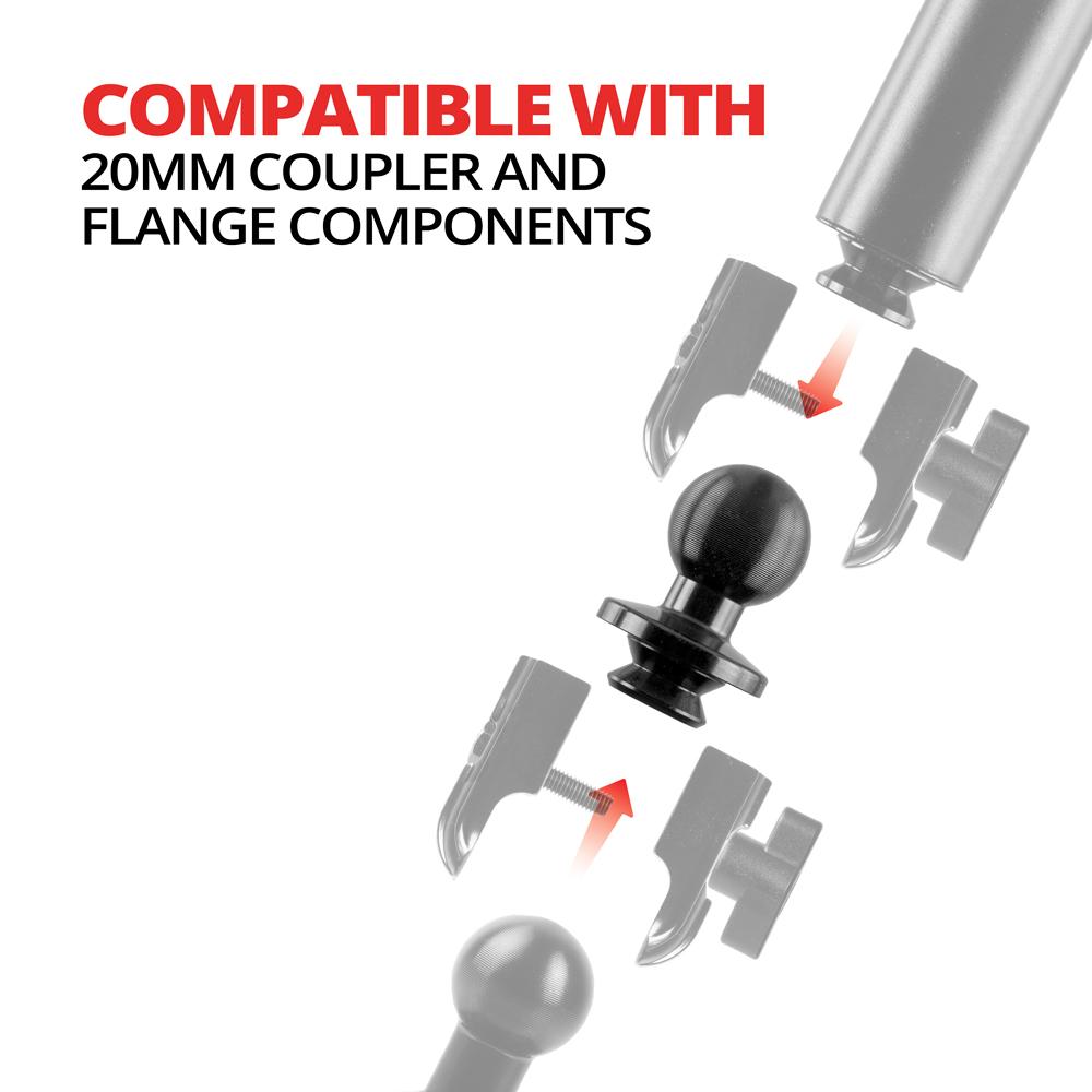 Tackform 20mm ball to flange arm for universal fit