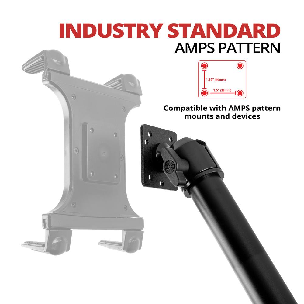 Tackform seat rail AMPS mount with 24 inch arm for universal fit