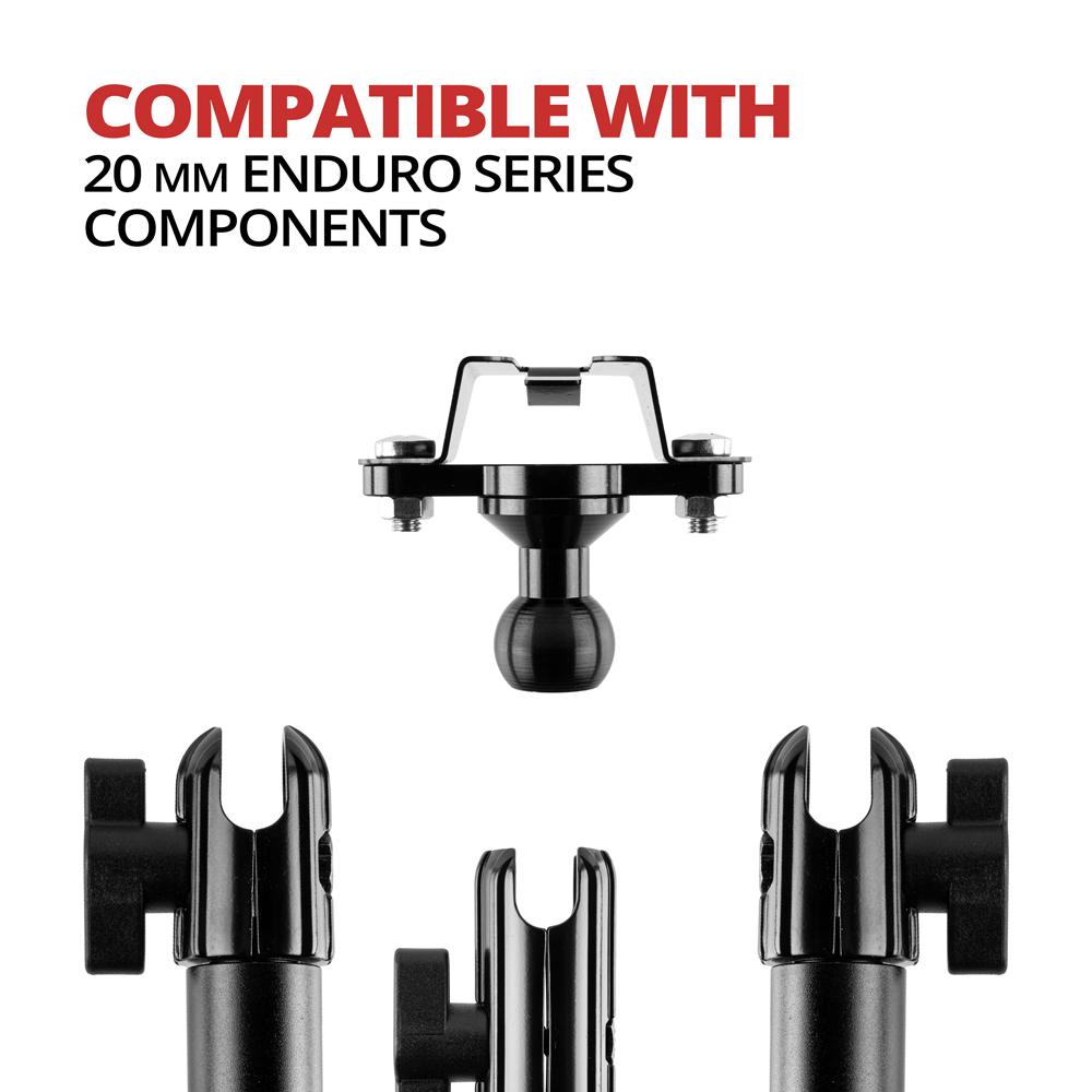 Tackform CB microphone and 2-way radio holder with 20mm ball for universal fit