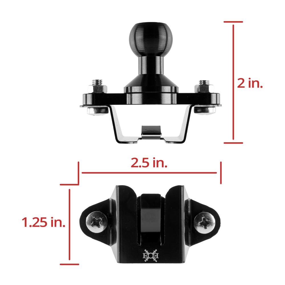 Tackform CB microphone and 2-way radio holder with 20mm ball for universal fit