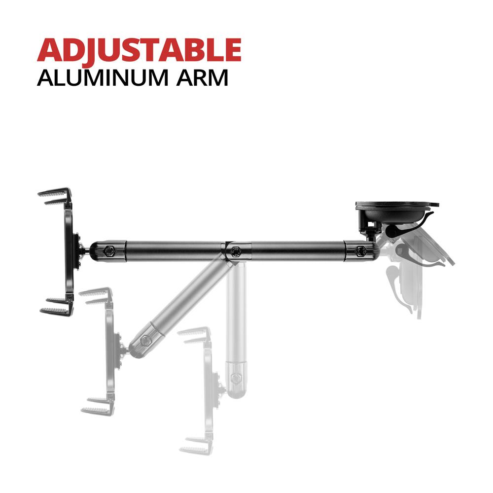 Tackform suction cup tablet holder with 12.5 inch arm for universal fit